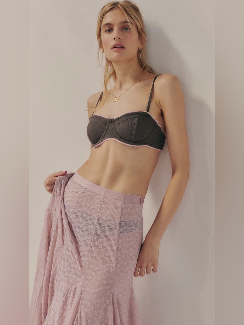 Free People Kiss Kiss Maxi Skip Skirt Pale Mauve